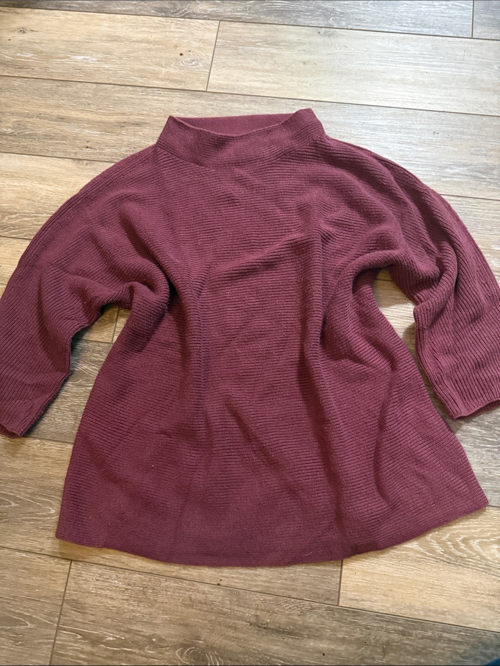 Land’s End chunky knit mauve mock neck top sz large